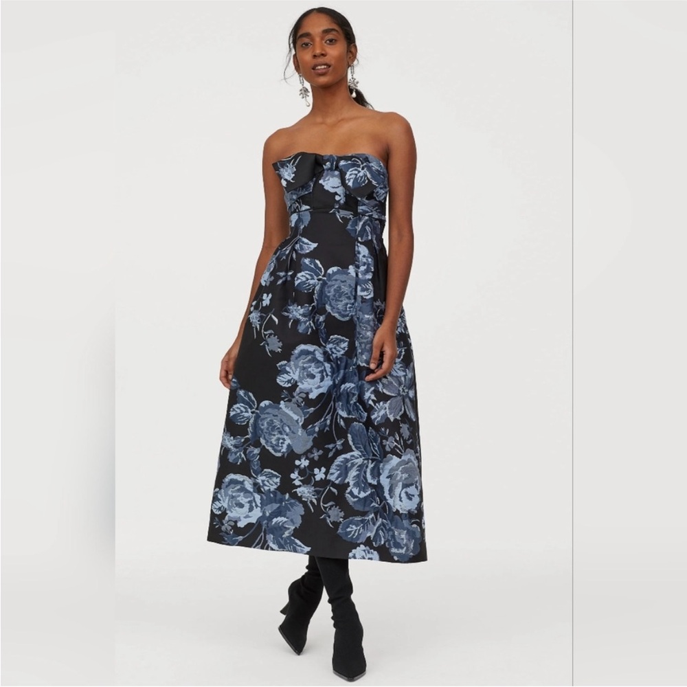 H&M Conscious Exclusive Brocade Midi Dress